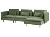 Left Hand Modular Jumbo Cord Corner Sofa Green EGERIS_894211