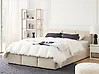 Ottoman Bed BOUSSE Velvet Light Beige 140 x 200 cm (EU Double)