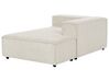 Left Hand 3 Seater Modular Jumbo Cord Corner Sofa Off-White APRICA_907735