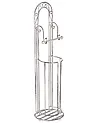 Toilet Roll and Brush Holder TEMUCO Metal White