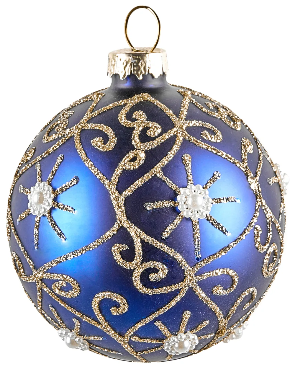 Set of 35 Baubles ICEDROP Glass Blue/ Gold_1028532