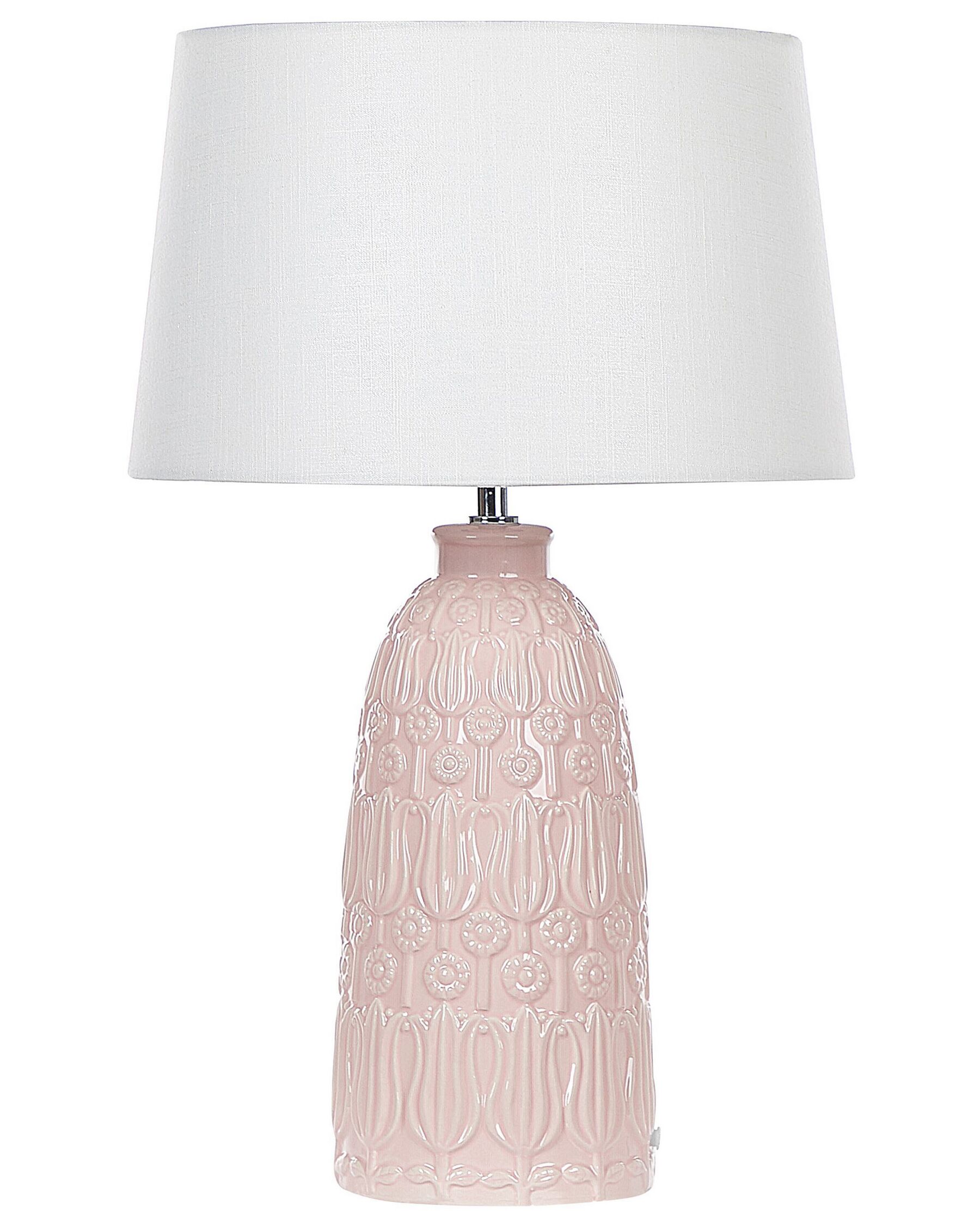 Lampa stołowa ceramiczna różowa ZARIMA_822394