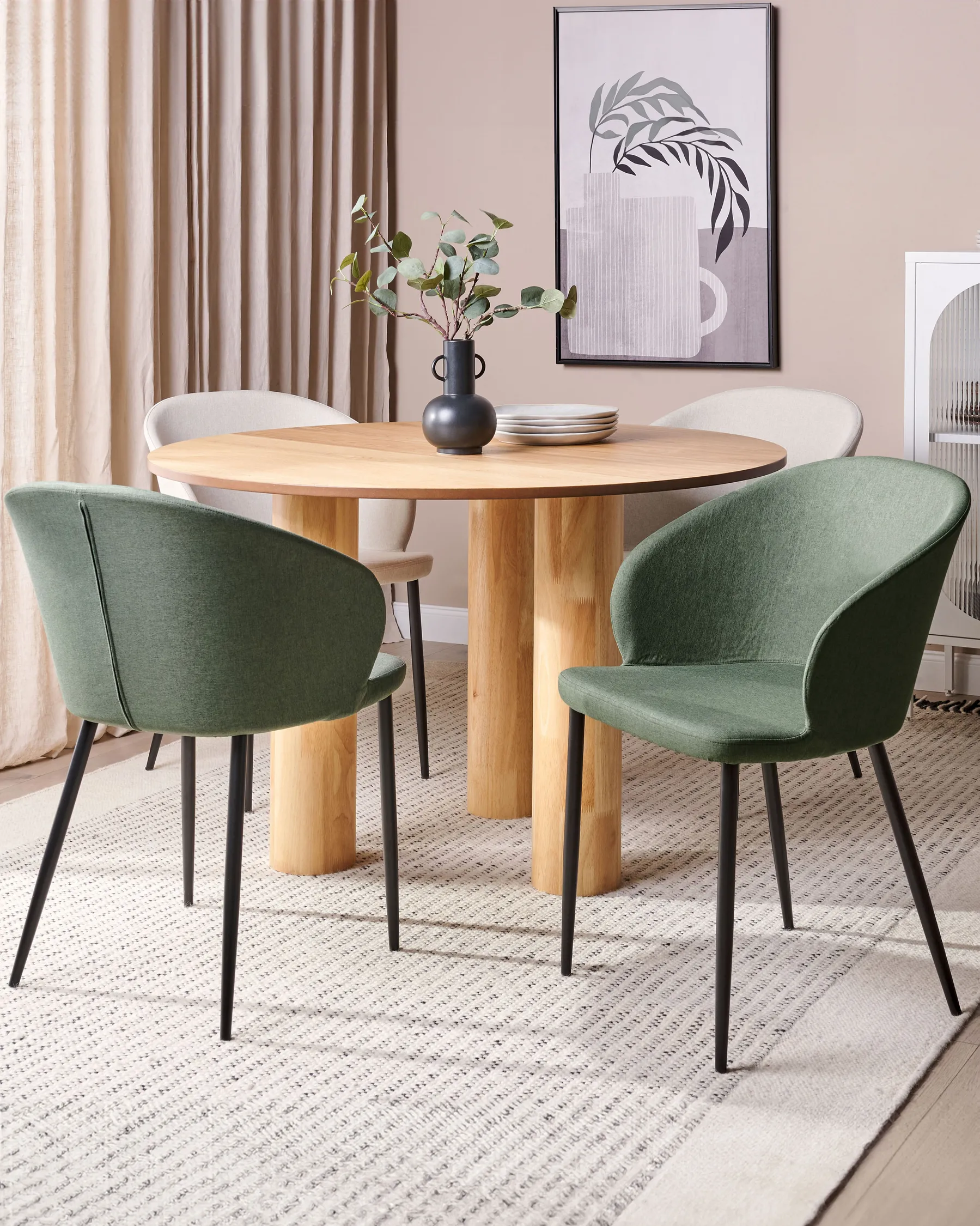 Set of 2 Dining Chairs MASON Dark Green_883560