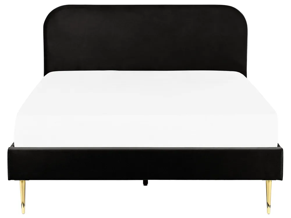 Bed Velvet FLAYAT 160 x 200 cm (EU King Size) Black_834072