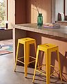Conjunto de 2 sillas de bar CABRILLO Metal Amarillo