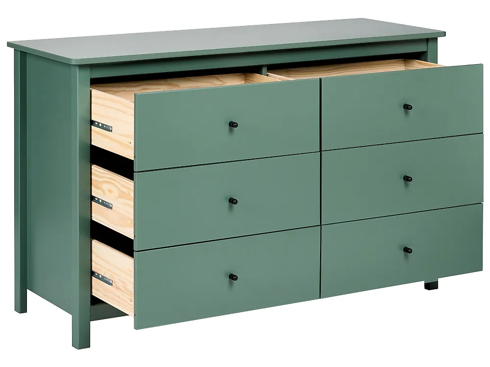6 Drawer Chest BARCALDINE Pine Wood Green_1186436