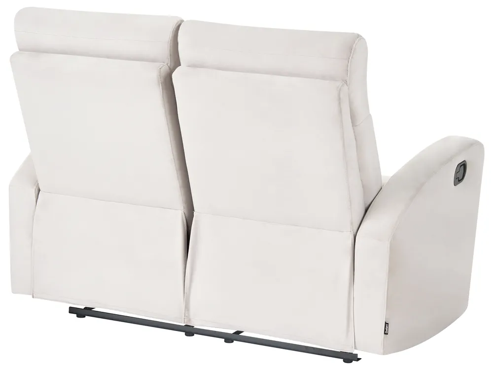 Manual Recliner Sofa 2 Seater VERDAL with Footrest Velvet Beige_1081127