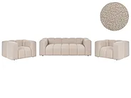 Living Room Set 5 Seater ANTOLA Boucle Beige_1161569