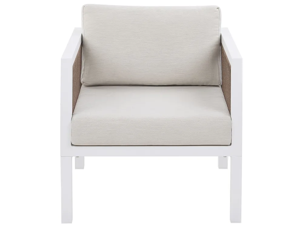 Garden Lounge Set with Table 5 Seater BORELLO Metal White_786209