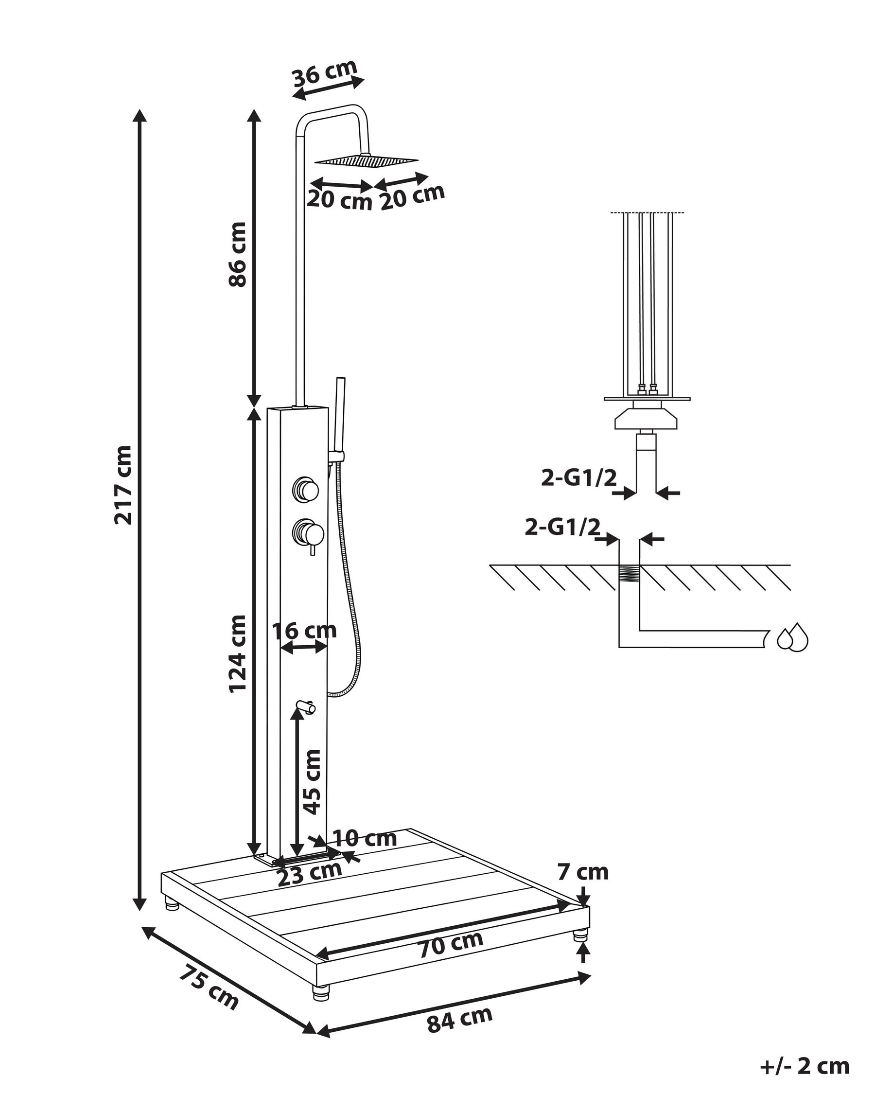 Freestanding Outdoor Shower CAMINITO Silver_1079610