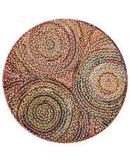 Rug YENICE Multicolour ø 140 cm Jute_849948
