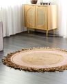 Round Jute Area Rug ø 140 cm Beige GODEKLI_904067