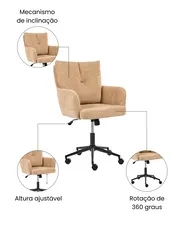 Cadeira home office ALPINE Tecido Creme_1071083