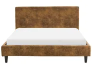 Bed Faux Leather FITOU 140 x 200 cm (EU Double) Brown_875873