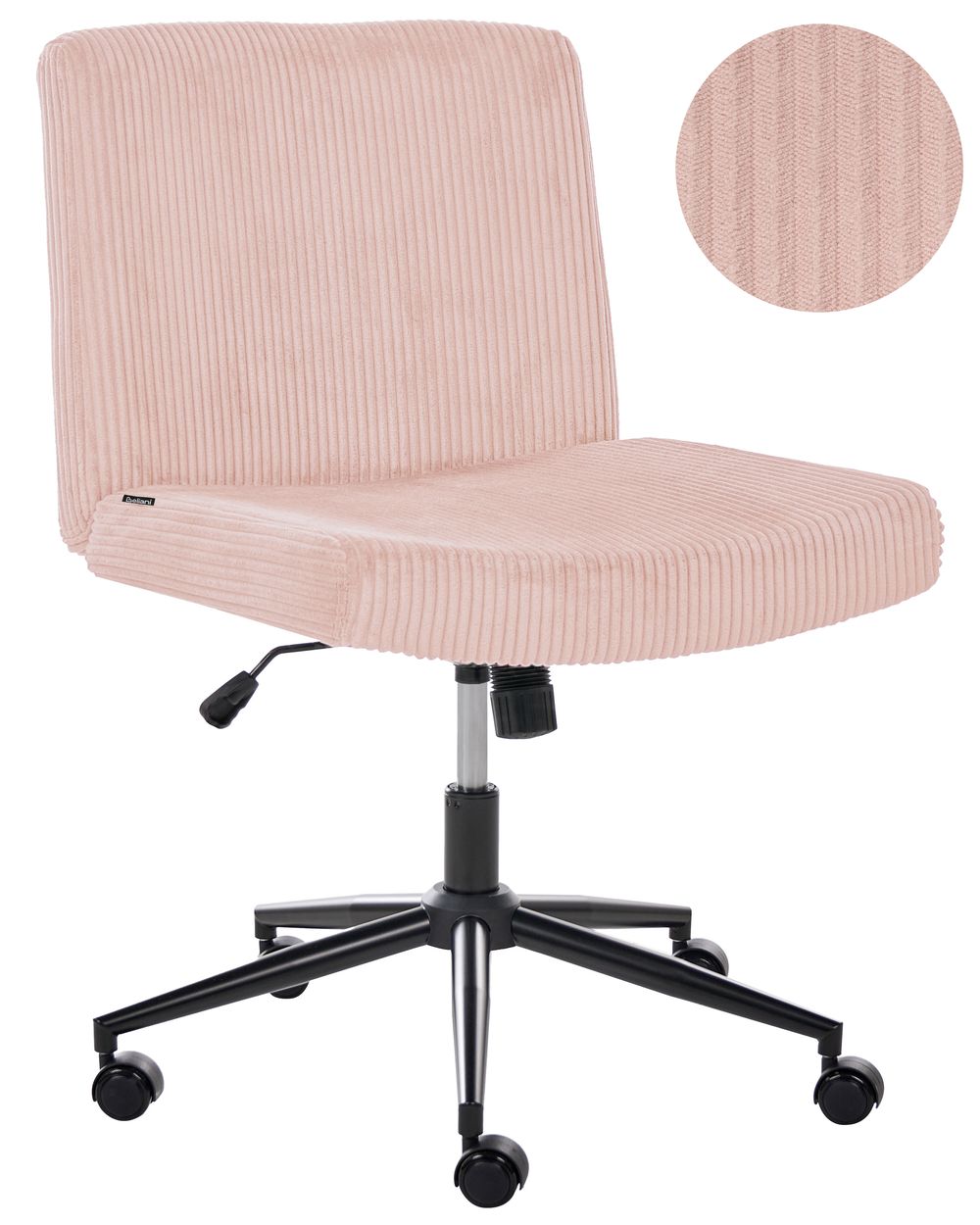 Cadeira home office GEDDES Bombazine Rosa pastel