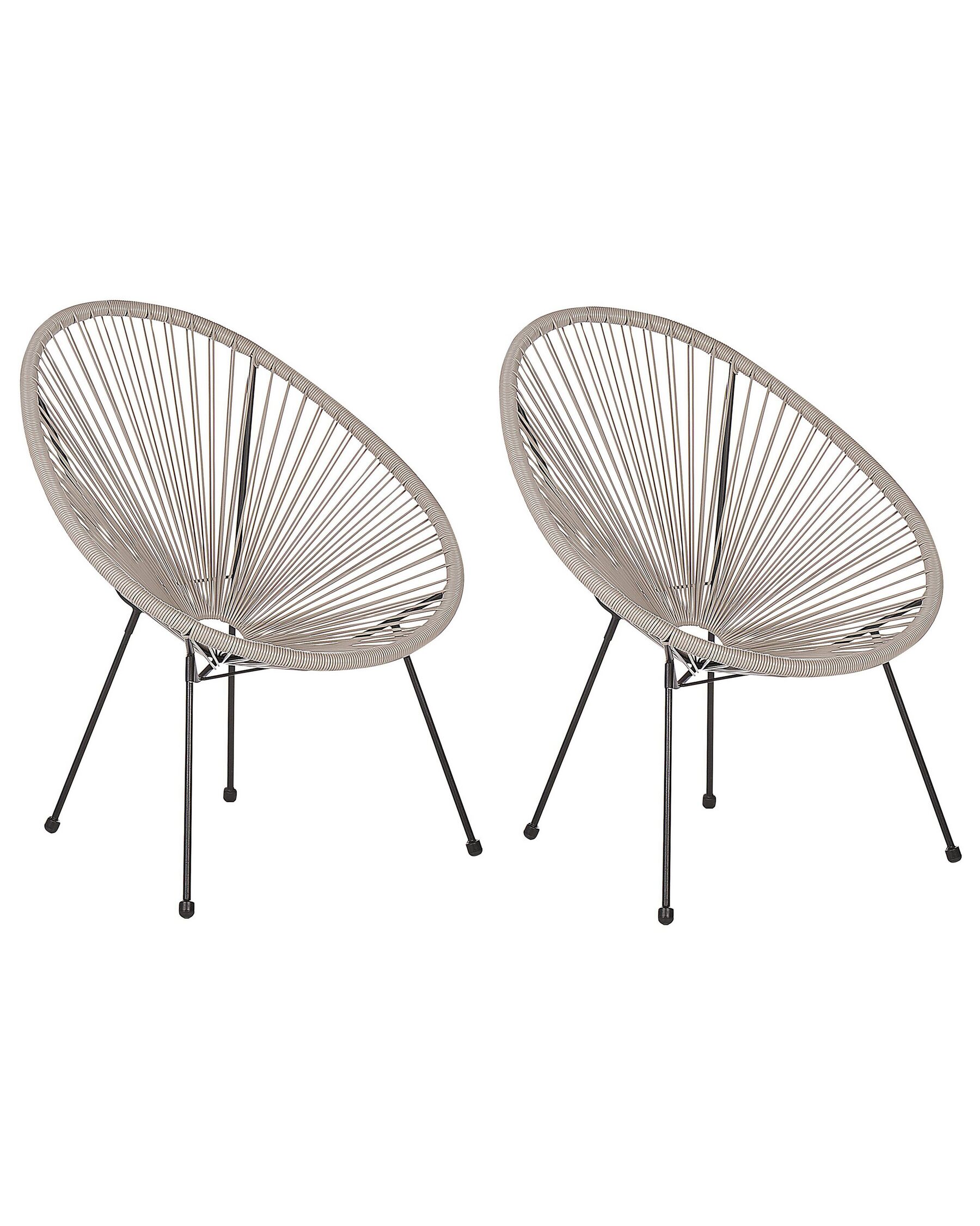 Set of 2 PE Rattan Accent Chairs Light Grey ACAPULCO II_811617