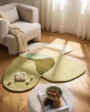 Rug SINJUWI Green ø 140 cm Wool_1059435