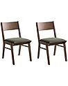 Conjunto de 2 sillas de comedor ENOLA Madera Verde oscuro/Marrón