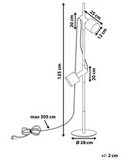 Floor Lamp OWENS Adjustable Oak Wood Black_812795