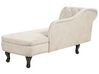 Chaise-longue à esquerda em veludo creme claro NIMES_903360