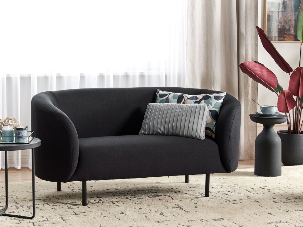 Sofa 2 Seater LOEN Fabric Black