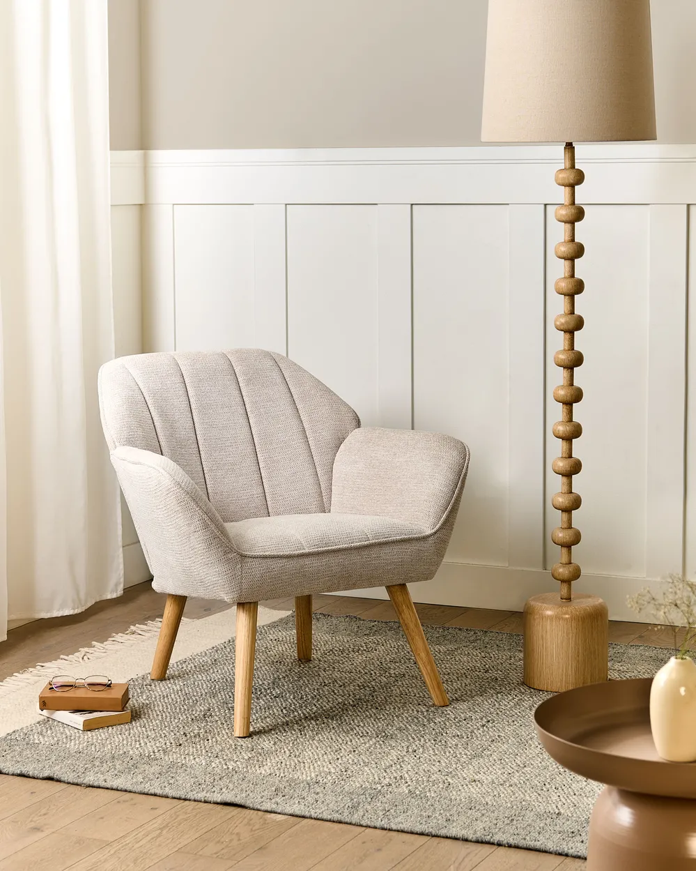 Křeslo TORUD Tkanina Světle béžová