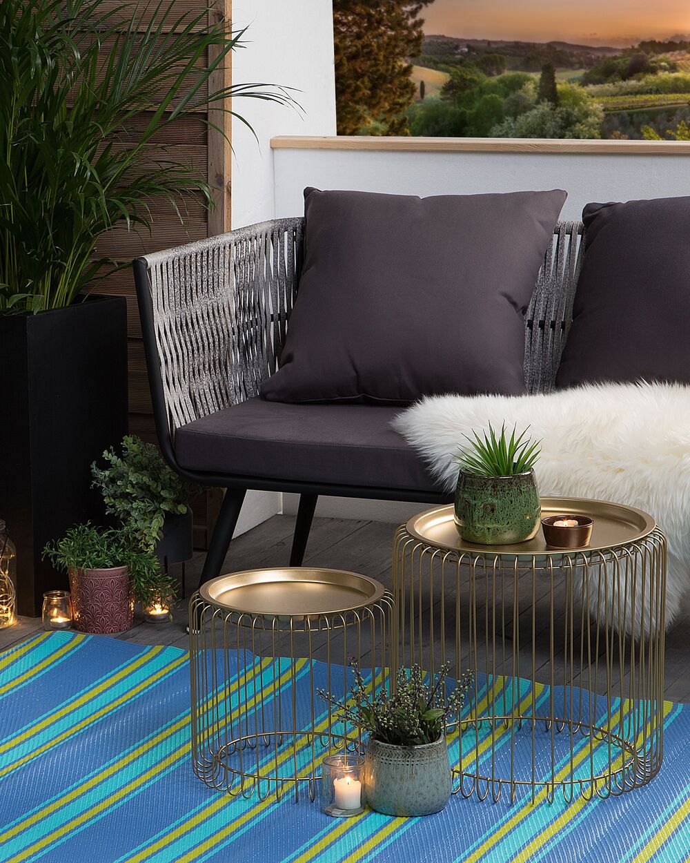 Outdoor Area Rug 120 x 180 cm Blue ALWAR Beliani