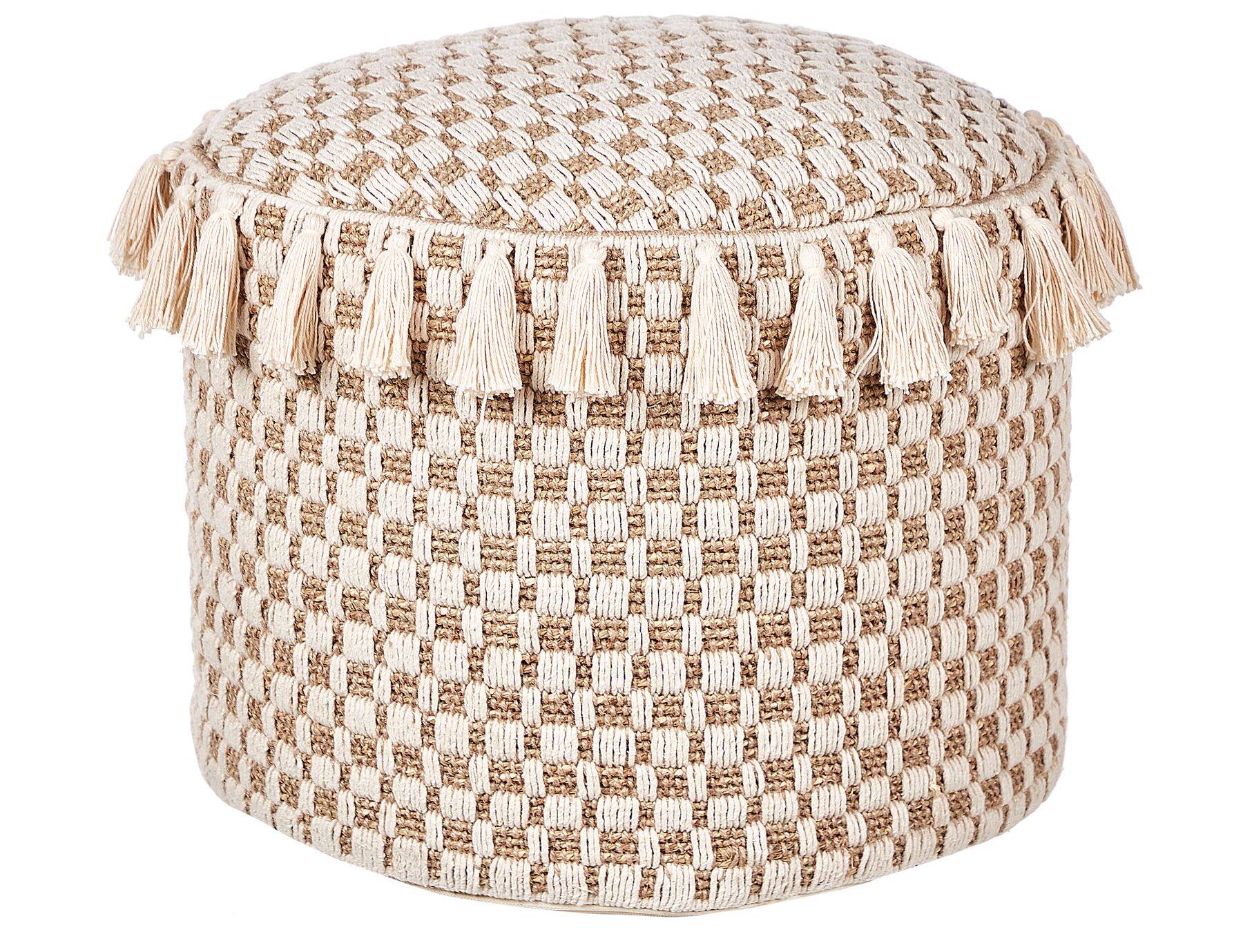 Wicker Pouffe ⌀ 50 cm Beige PIRAK_887229