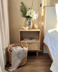 1 Drawer Bedside Table SENEY Paulownia Wood Light Brown_901053
