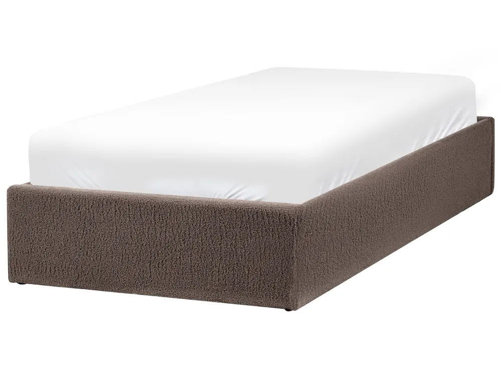 Postel s úložným prostorem bez čela DINAN Buklé Taupe 90 x 200 cm_1065115