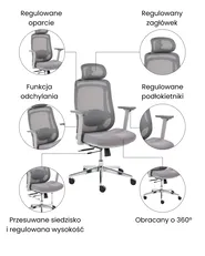 Krzesło biurowe OLYRA Szary_1071080