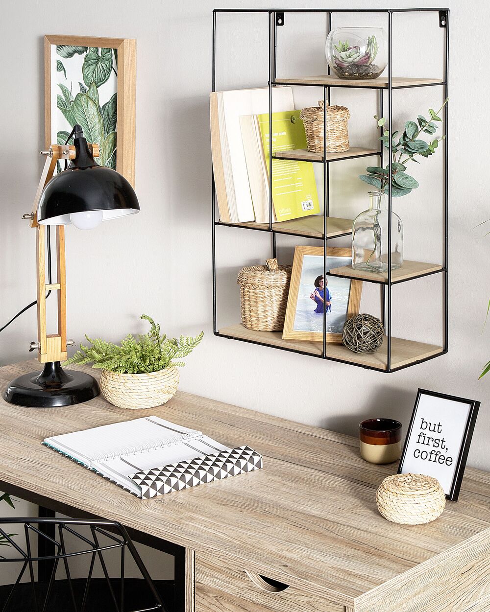 Wandplank LAUREL Zwart
