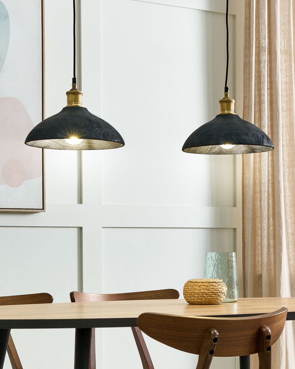Pendant Lamp CHEYYAR Mango Wood Black