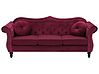 Sofa 3 Seater SKIEN II Velvet Dark Red