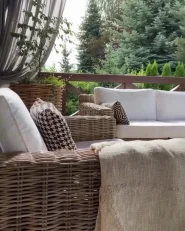 Set di divani da giardino 4 posti ARDEA Rattan Marrone chiaro_920618