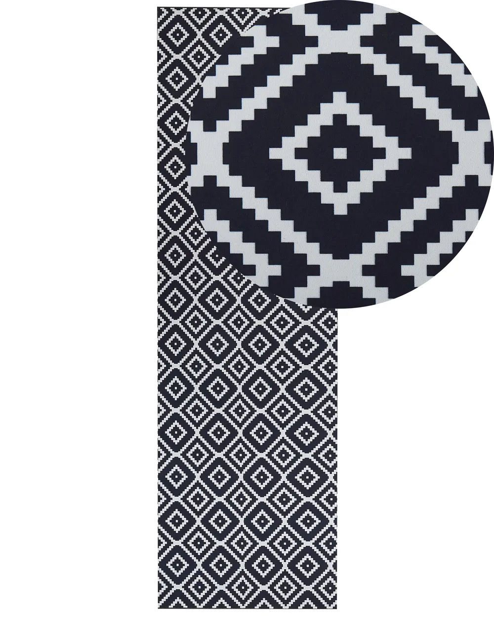 Rug KARUNGAL Black 60 x 200 cm - Main Image