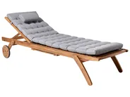Lettino Prendisole con Cuscino CESANA PREMIUM Legno d'acacia Grigio chiaro_990943
