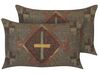 Set of 2 Jute Cushions 30 x 50 cm Multicolour KATORA_847550