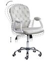 Otočná sametová kancelářská židle s křišťály světle šedá PRINCESS_862811