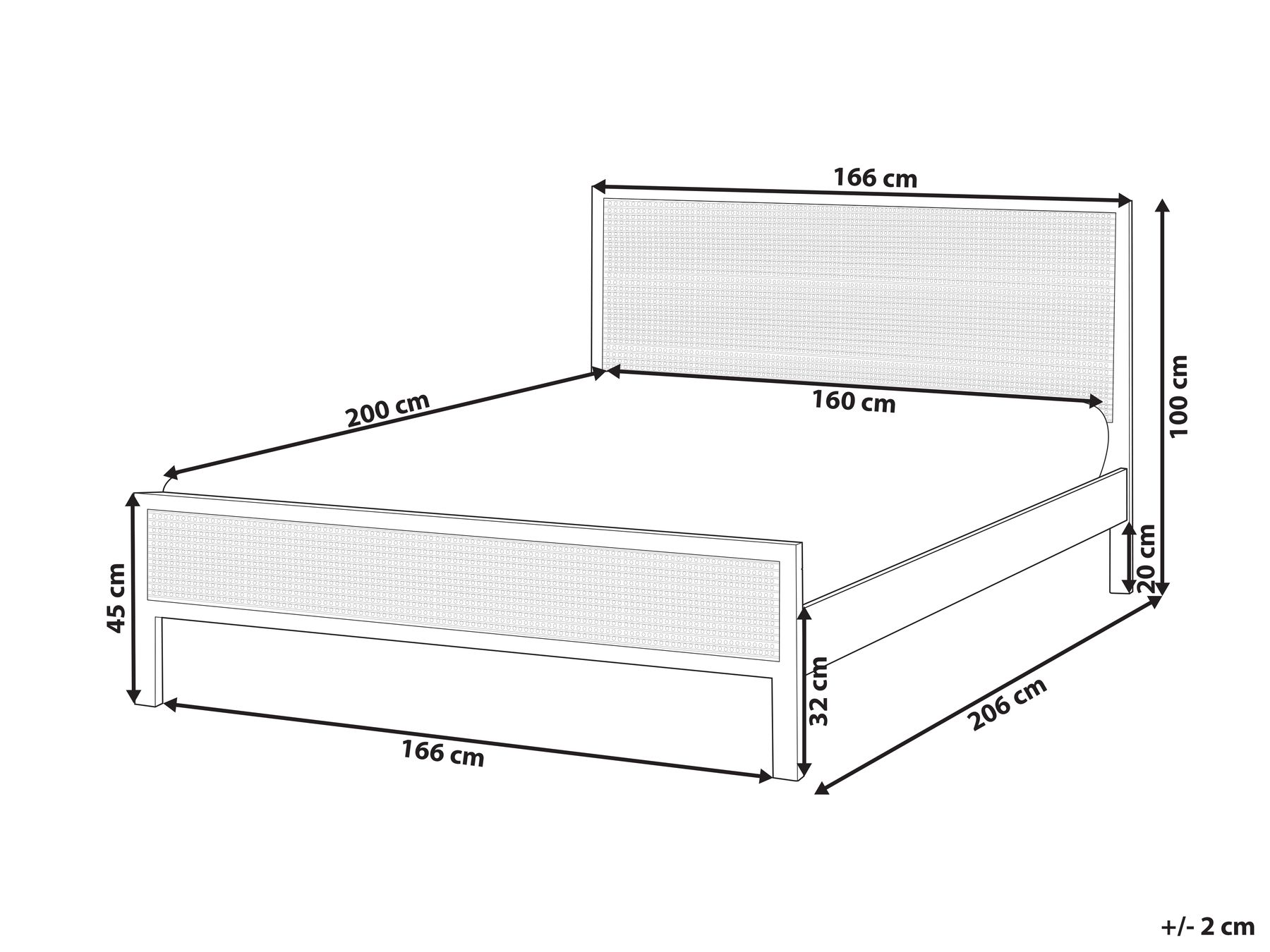 Bed Pine Wood SALERNAS 160 x 200 cm (EU King Size) Black_976991