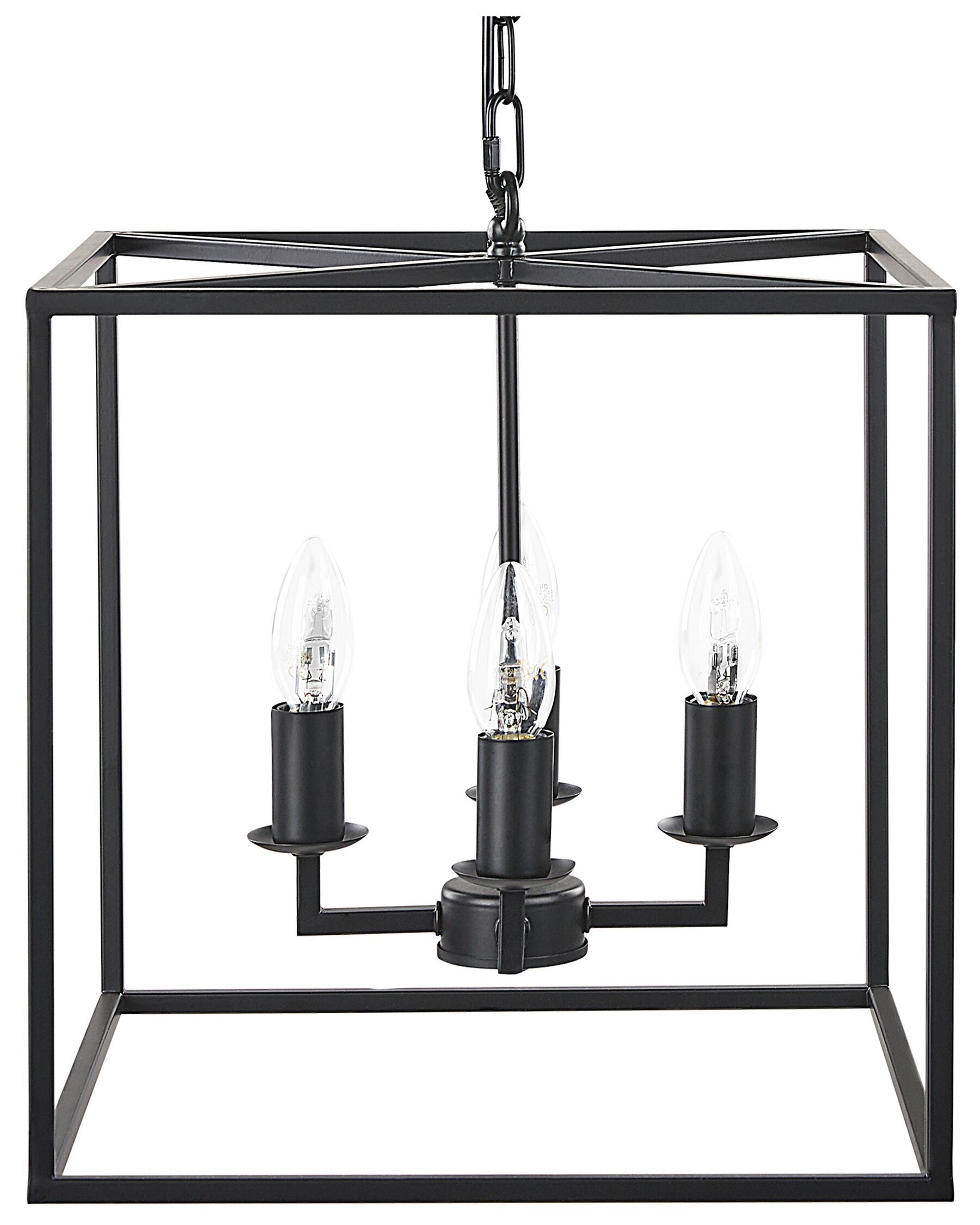 Lampadario a 4 fuochi in metallo nero WANCHET_818189