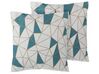 Lot de 2 coussins 45 x 45 cm motif triangulaire bleu CLARKIA_769245