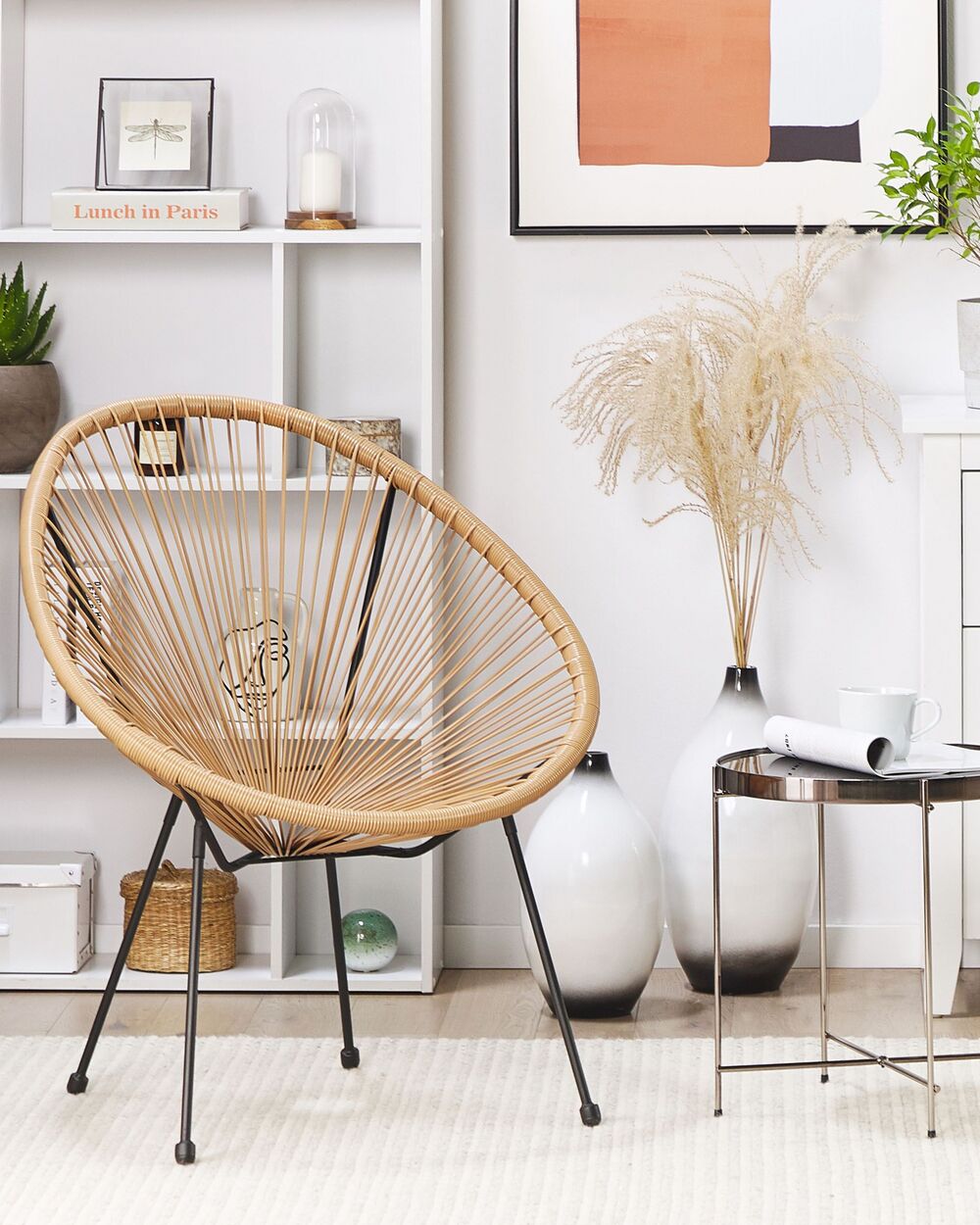 Garden Chair ACAPULCO II PE Rattan Natural Beliani