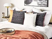 Set of 2 Decorative Cushions RUTA 45 x 45 cm Velvet Multicolour Floral Pattern_1179970
