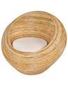 Gartensessel Rattan naturfarben 2er Set Auflagen beige MAIORI_928268