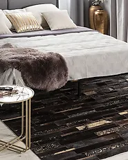 Tappeto ARTVIN Marrone 200 x 200 cm Pelle naturale_1176391