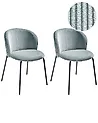 Set of 2 Dining Chairs MILES Corduroy Light Blue