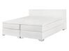 Kontinentální postel z umělé kůže 140 x 200 cm bílá PRESIDENT_721747