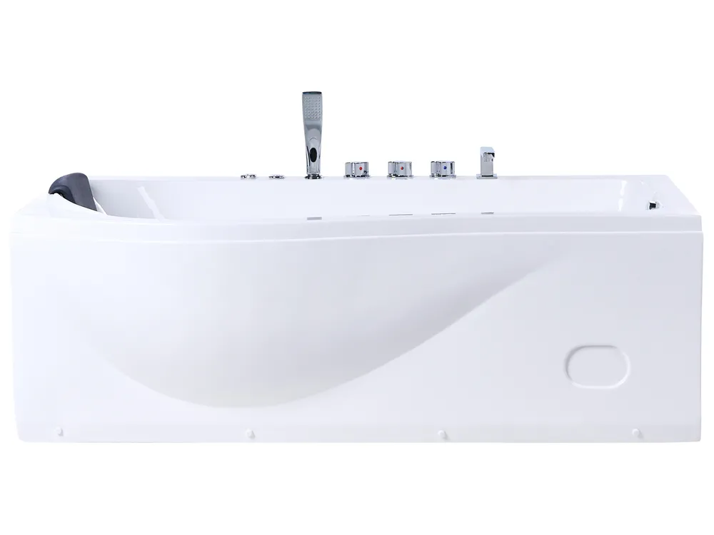 Wanna narożna z hydromasażem LED POZUELOS 170 x 90 cm Biały_1033634