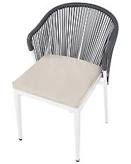 Set of 2 Garden Chairs with Cushions PARANEA Metal Grey_1179635